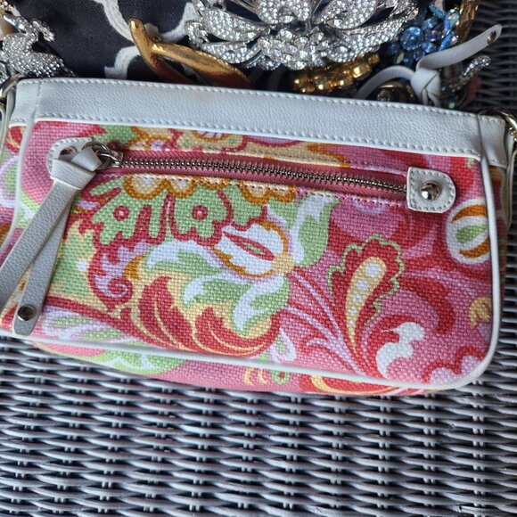 SPARTINA 449 ~ Sweetgrass Canvas with Leather Trims Crossbody Bag ~ EUC - Picture 4 of 6